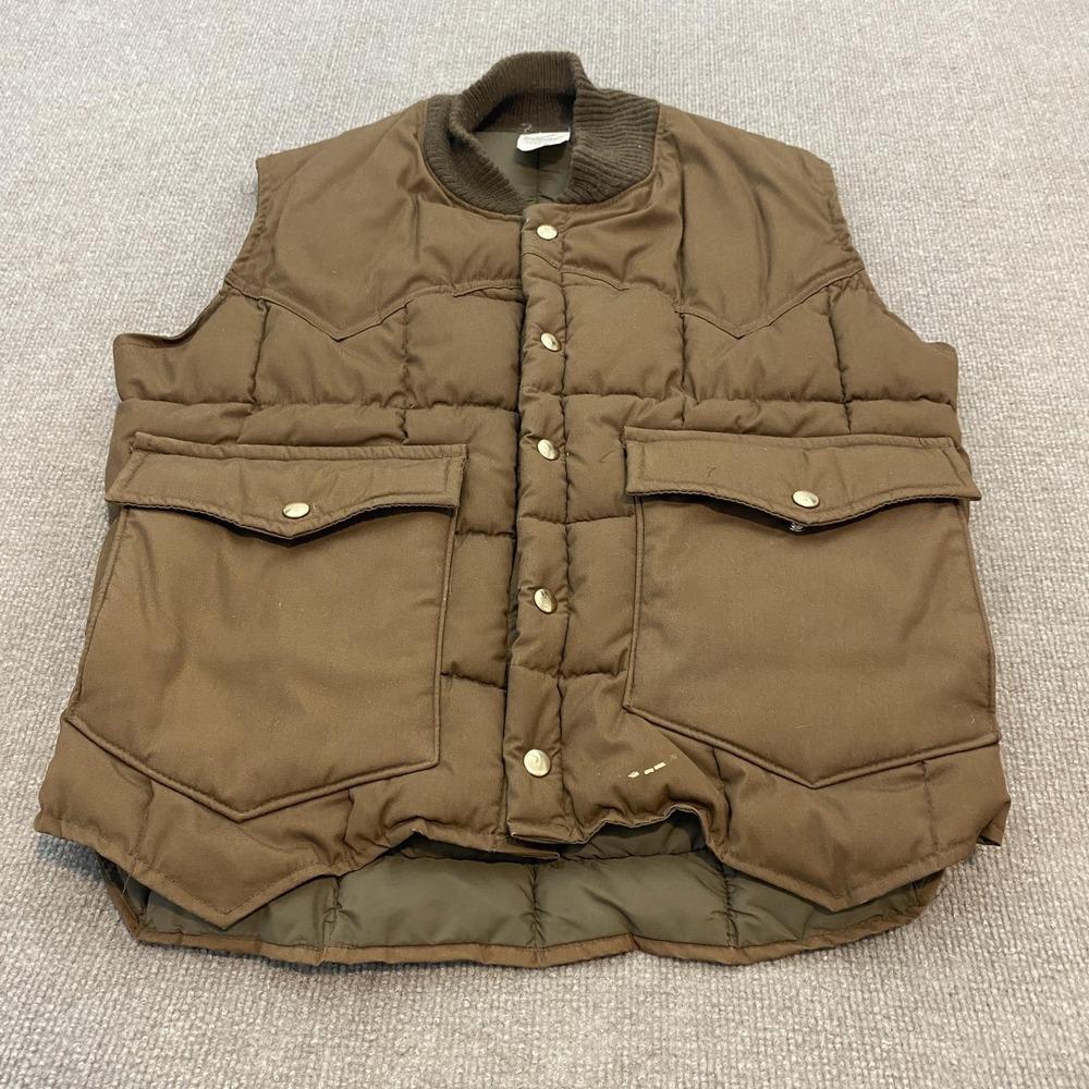 Vintage Walls Blizzard Pruf Vest Brown Canvas Quilted Western 90s Mens Medium
